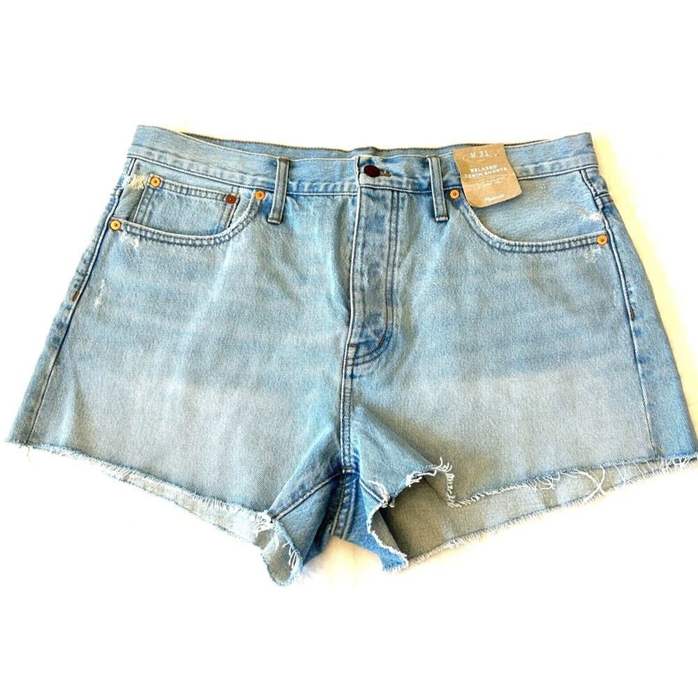 Madewell Relaxed Denim Shorts Women's Size 38 Cutoff Button Fly High Rise NWT